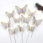 Purple Pink Butterfly Cake Decoration Happy Birthday Cake Topper Wedding Birthday Party Dessert Baking Decoration