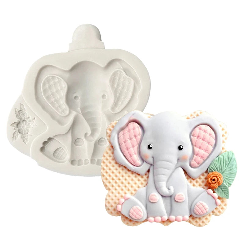 Cute Elephant Silicone Sugarcraft Mold Cookie Cupcake Chocolate Baking Mold Fondant Cake Decorating Tools