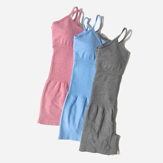 Women Fitness One Piece Strap Tummy Control Padded Sports Bra Rompers