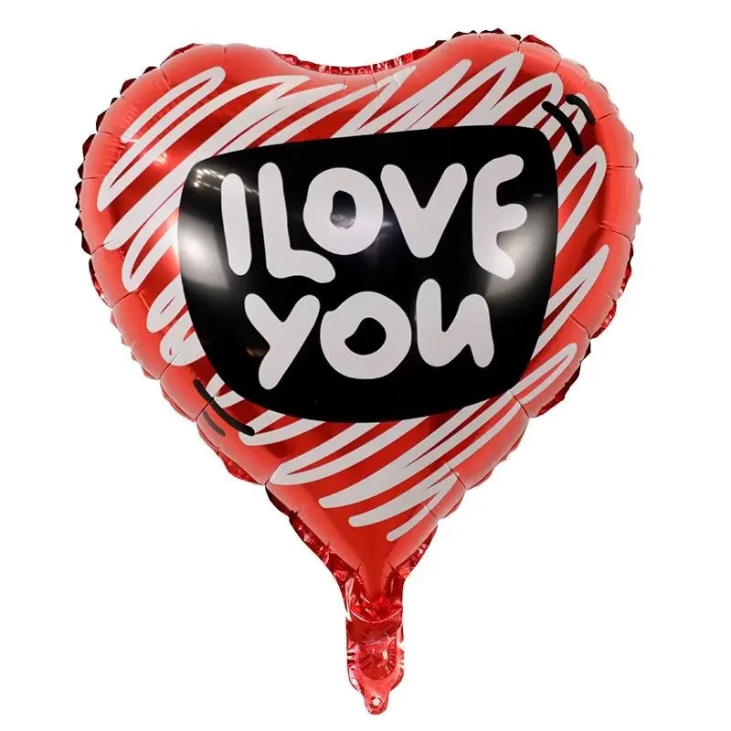 50‑Pack 18" Valentine’s Day Heart Foil Balloons – “I Love You” Helium Wedding & Romantic Party Decorations