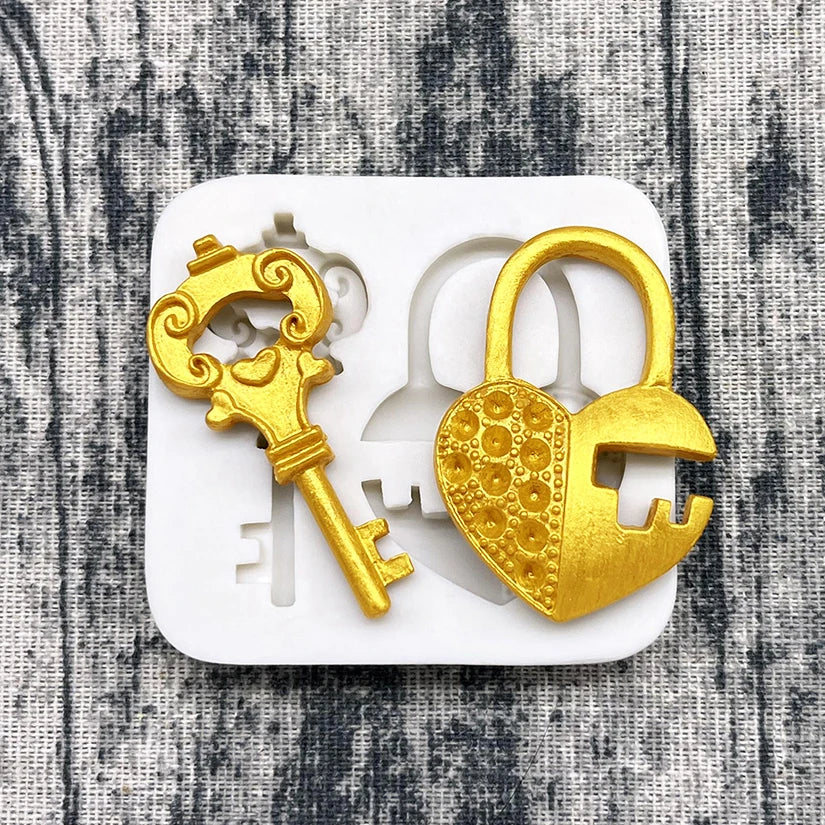Heart Lock Key Silicone Sugarcraft Mold Cupcake Chocolate Baking Mold Fondant Cake Decorating Tools