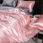 Luxury Ice Silk Bedding Set Satin Silky Duvet Cover Set With Pillowcase High-end Home Textiles Solid Color Bed Cover Sets