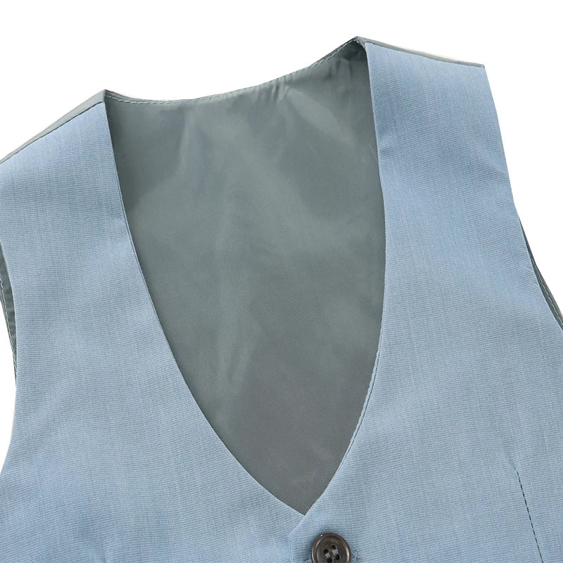 Boy Set Solid Vest Suit