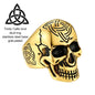 U7 Stainless Steel Big Skull Rings for Man Woman Size 7-14 Cross 3D Skeleton Cuban Chain Celtic Knot Pattern Gothic Punk Jewelry