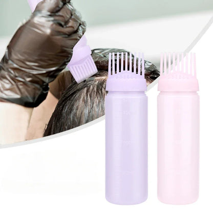 Empty Hair Dye Bottle with Applicator Brush