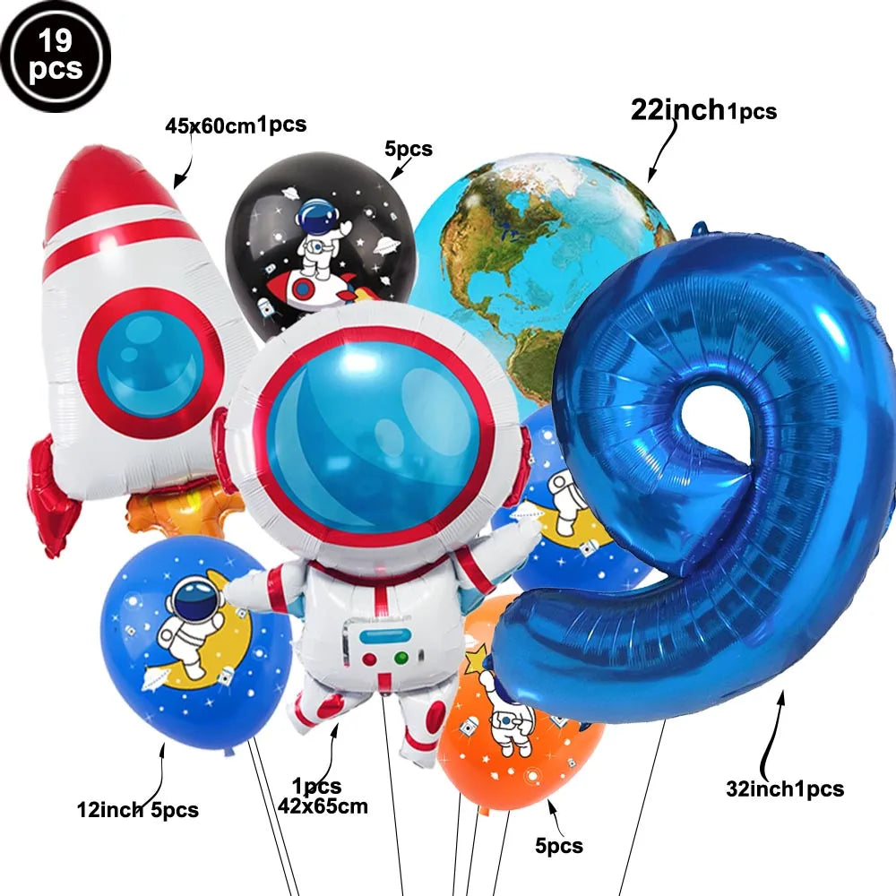 4D Standing Astronaut Spaceman Balloons Rocket Foil Balloons Kids Toys Baby Shower Outer Space Themed Birthday Party Decorations