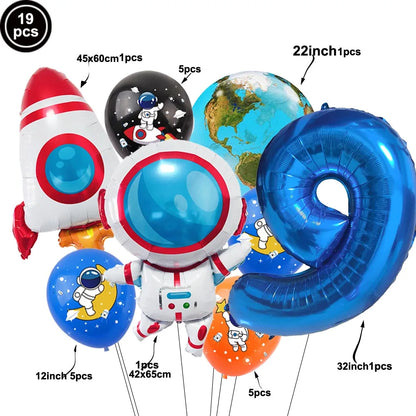4D Standing Astronaut Spaceman Balloons Rocket Foil Balloons Kids Toys Baby Shower Outer Space Themed Birthday Party Decorations