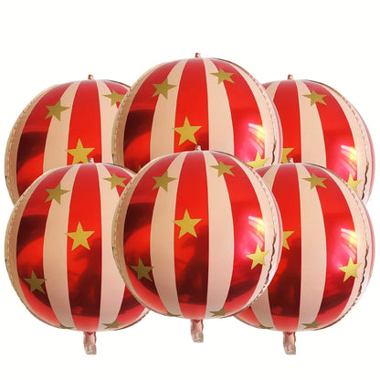 3/6PCS 22inch Striped Star Foil Balloon Home Decoration Balloons KTV Mall School Wedding Christmas Decoration Balloons DIY Gifts