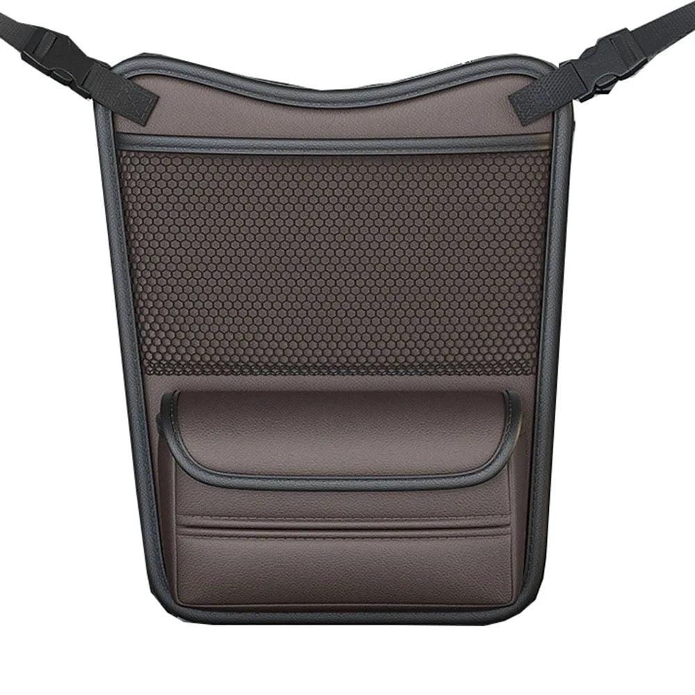 Double Side Storage Car Seat Storage Bag With Tissue Box Mesh Pockets Central Control Storage Pocket Space Saving
