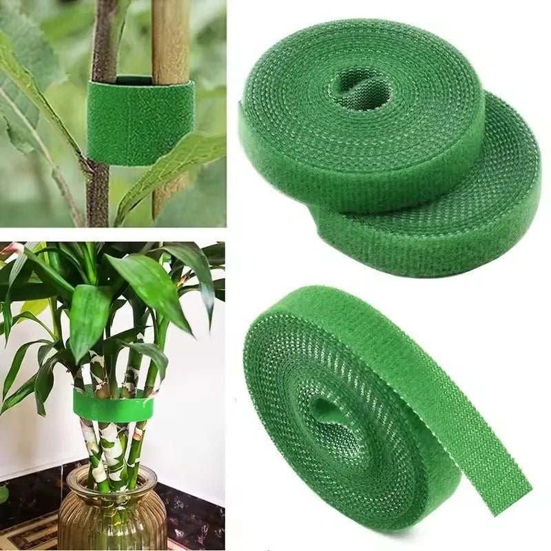 3 Rolls Green Garden Twine Plant Ties Nylon Plant Bandage 3 Meters Garden Hook Loop Bamboo Cane Wrap Support Garden Accessories