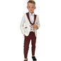 Classic Boy's Suit Set 3 Pieces Paisley Long Sleeves Formal Tuxedo For Kids From 3 to 14 Years (Wedding Flower Boy)