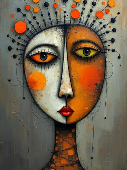 Abstract Pearl Girl Diamond Art – DIY Diamond Painting Mosaic, Handmade Embroidery Wall Décor