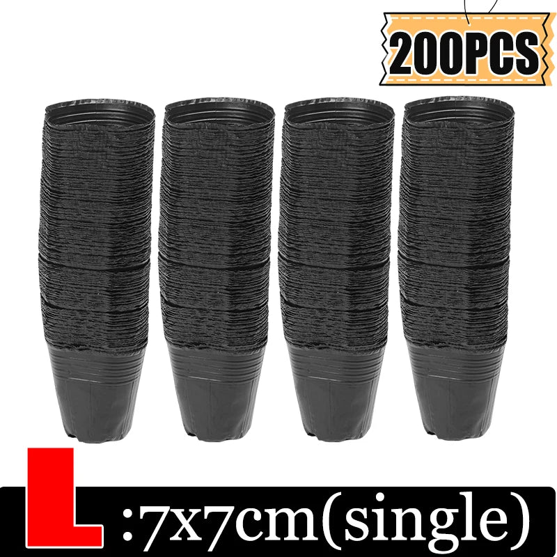 S/M/L/XL Black Seedling Nursery Pots Seed Starting Grow Bag Flower Plant Breathable Container Garden Vegetable Box Cuttings Tool