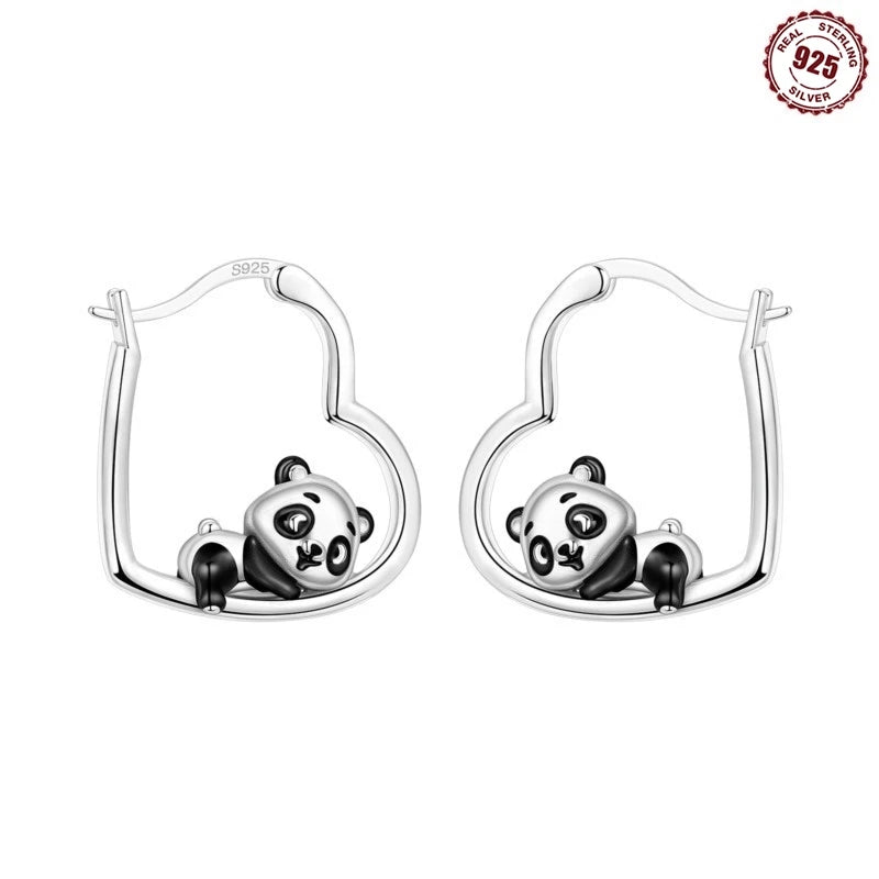925 Sterling Silver Hoop Earrings Simple Sleeping Cat Earrings For Engagement Wedding Party Birthday Jewelry Gift