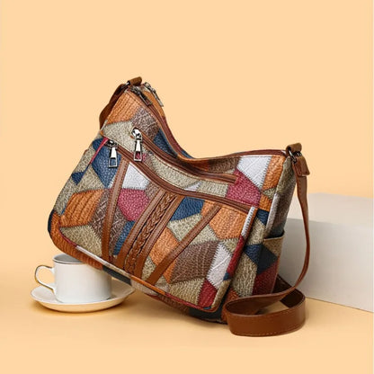 Women's Elegant Vintage Crossbody Bag Trendy HandBag Fashion Multi-pockets Shoulder Bag All-match Retro Crossbody Bag for Daily