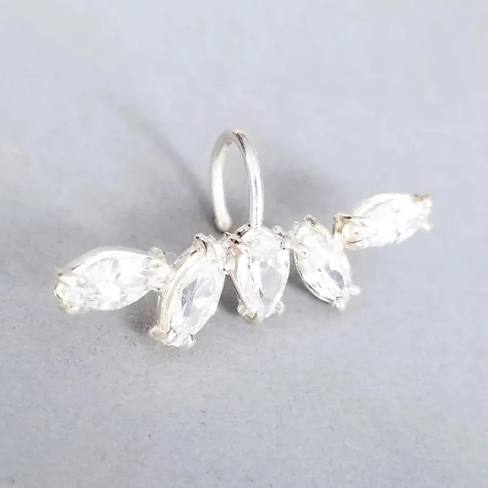 Stonefans Crystal Dangle Lip Ring Clip Fake Piercing Jewerly Hip Hop Geometric Lip Cuff Jewelry Non Pierced Accessories Women