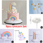 9‑Piece Unicorn Rainbow Cake Topper Set – Unicorn, Clouds, Stars & Happy Birthday Decorations for Girls’ First Birthday Party