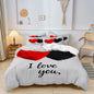 3pcs Set Valentine'S Day Romantic Couple 3d Heart Design Duvet Cover Set, Featuring Abstract Patterns Suitable For All Seasons