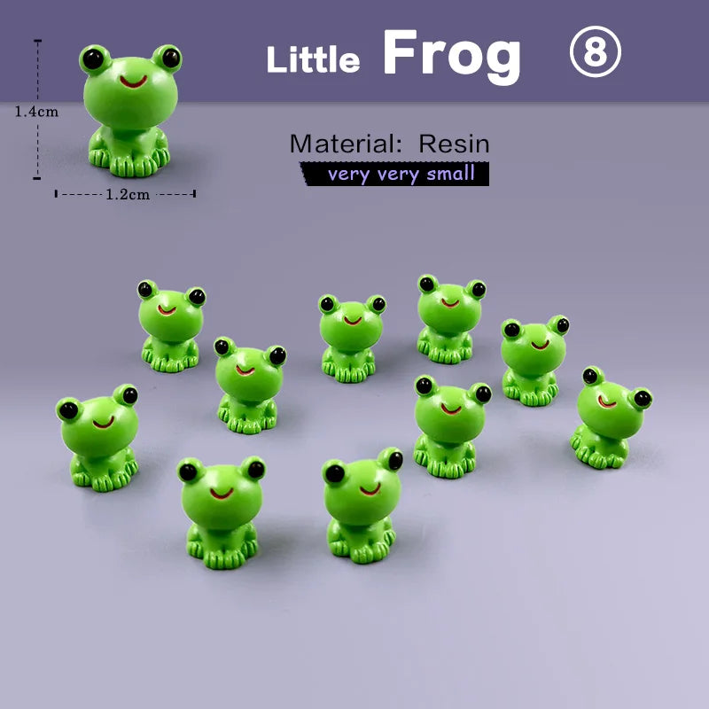 10Pcs Easter Rabbit Dinosaurs Capybara Duck Fox Pig Cat Turtle Frog Bird Figurine Miniature Fairy Garden Decoration Accessories