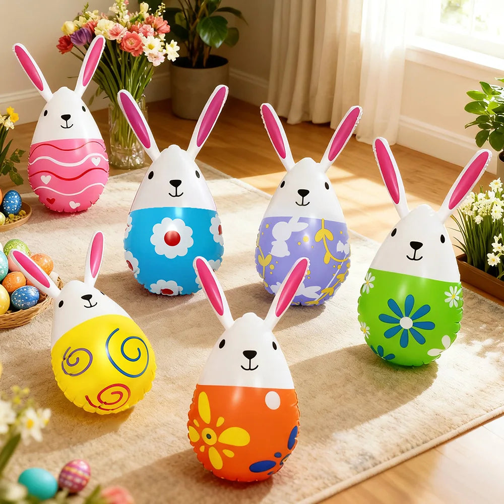 35/40cm Easter Rabbit Eggs Ballon PVC Children Inflated Ballon Garden Home Decoration Outdoor Kid Toys Ornament