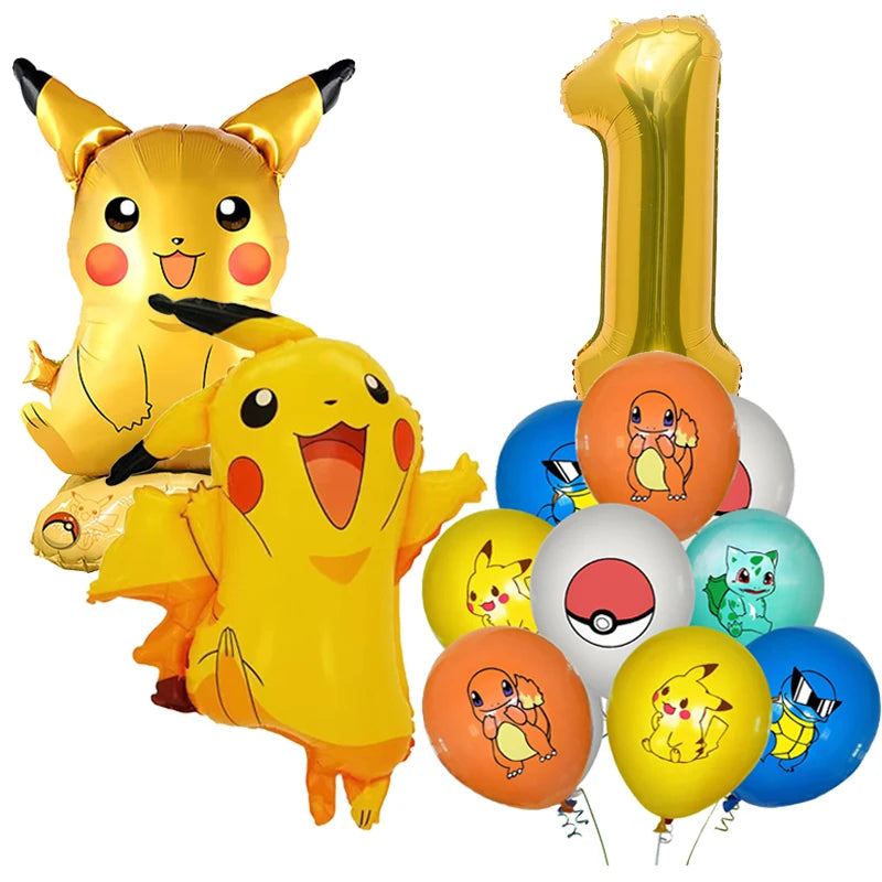Pokémon birthday party decoration Balloon Disposable Tableware Tablecloth Straws Cup Plates Baby Shower Supplies