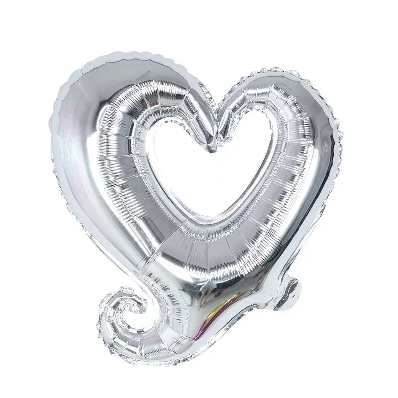10pcs 18inch Hook Foil Helium Balloons 45x45cm Size Heart Shaped Wedding Valentine's Day Party Decoration Balloons Supplies