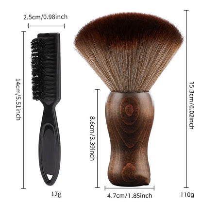 Professional Barber Neck Duster Brush Wood Handle with Hook Hairdressing Cleaning Brush Natural Fiber Salon Hair Sweep Brushes