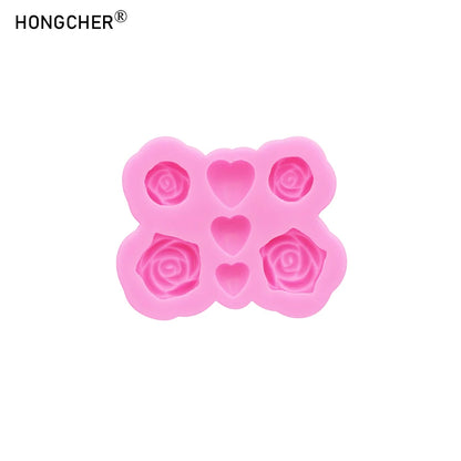 Heart-Shaped Silicone Mold DIY Hair Clip & Hair Band Resin Accessories Drip Mold Chocolate Cake Dessert Decoration Mold