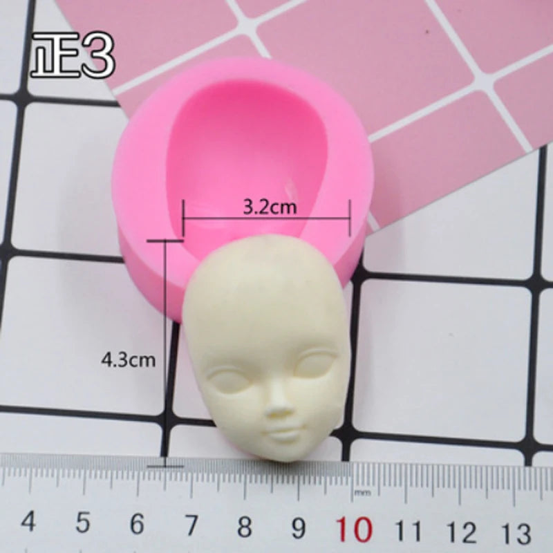 Dolls Face Silicone Mold Fondant Molds DIY Cake Decorating Tools Sugarcrafts Clay Chocolate Gumpaste Molds Baking Tools