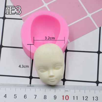 Dolls Face Silicone Mold Fondant Molds DIY Cake Decorating Tools Sugarcrafts Clay Chocolate Gumpaste Molds Baking Tools