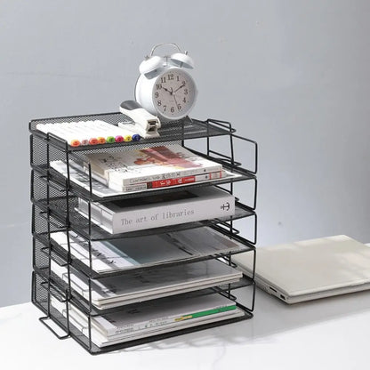 Single‑Layer Stackable File Tray – Durable A4 Desktop Document Organizer for School & Study Spaces