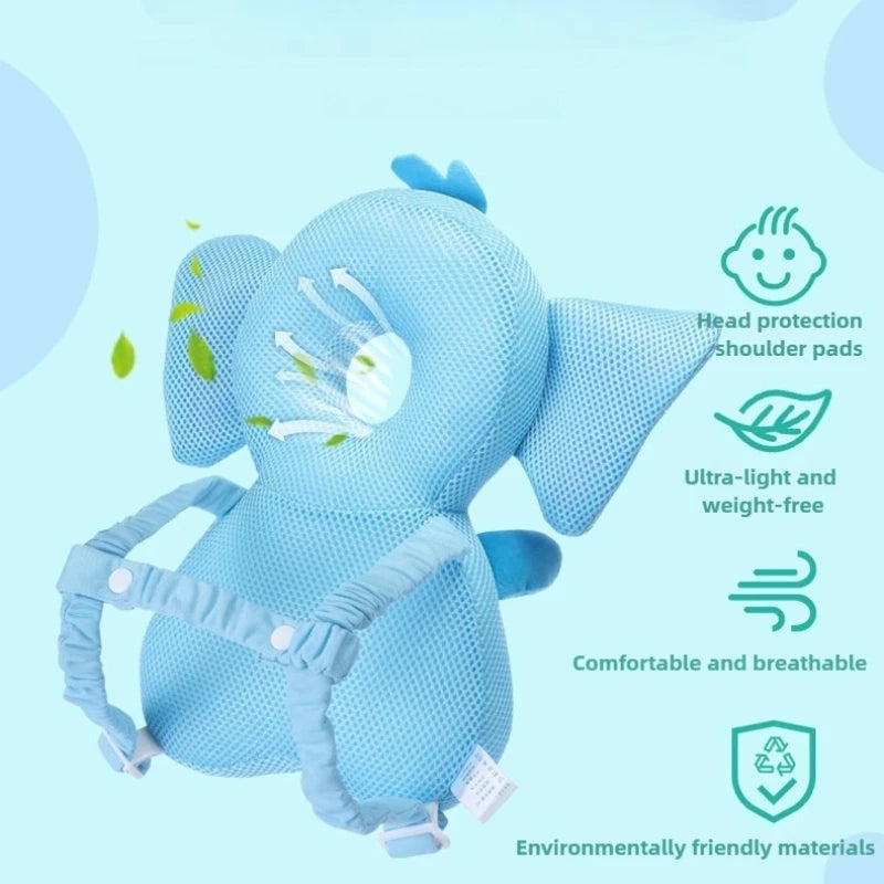 Baby Head Protection Backpack Pillow Toddler Head Safety Pad Cushion Anti-fall Head Protection Pillow Highly Elastic Breathable