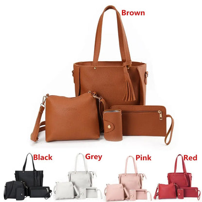 4Pcs/set Leather Crossbody Portable Shoulder bags