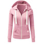 Autumn/Winter New Women'sPersonalized Fashion Sports Hoodie Long Sleeve Drawstring Pocket Zipper Coat Woolen Sweater Top CYXX386