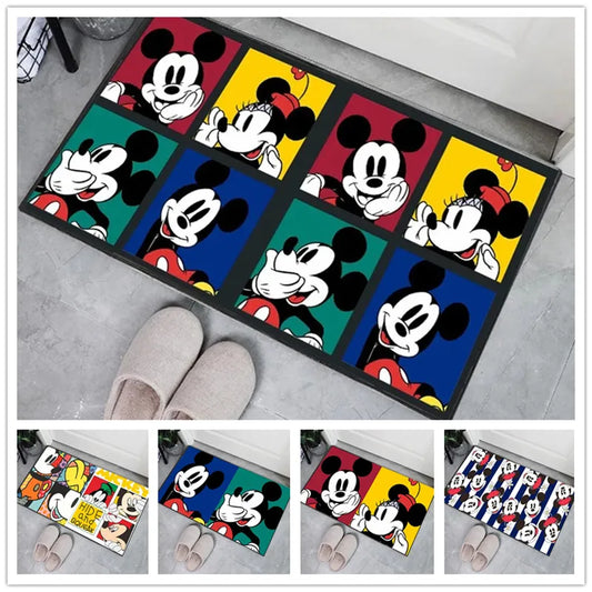 Disney Mickey Mouse Welcome Doormat Non-Slip Bath Mat Living Room Bedroom Kitchen Floor Rug Polyester Home Decor Carpet