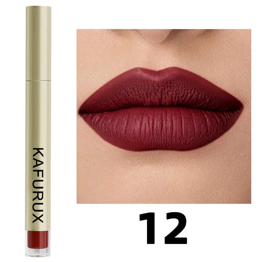 20 colors sexy long lasting velvet matte lip gloss liquid lipstick lip makeup red pink brown nonstick cup waterproof lip glaze