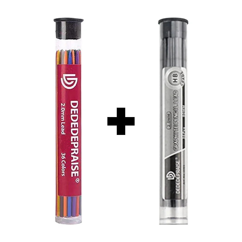 Mechanical Sketch Pencil 2.0mm – Includes 36‑Color Drawing Leads & Replacement Lead Set