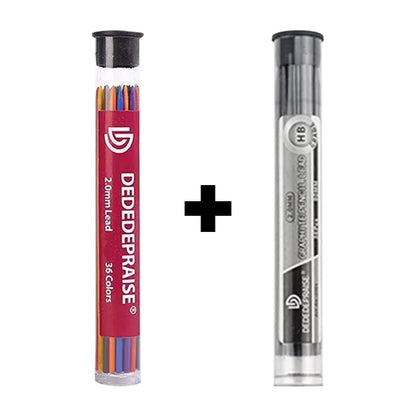 Mechanical Sketch Pencil 2.0mm – Includes 36‑Color Drawing Leads & Replacement Lead Set