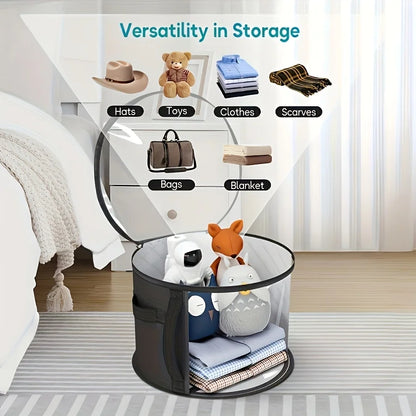 Extra‑Large Foldable Hat Storage Box with Clear Window – Non‑Woven, Stain‑Resistant