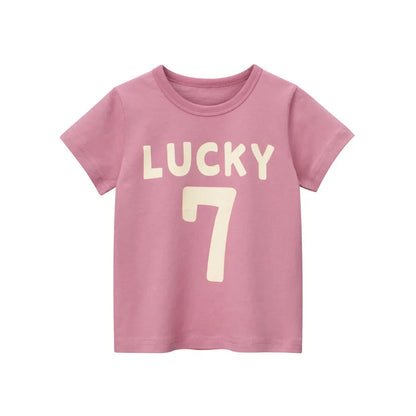 2-8 Years Summer Children Boys T-shirts Cartoon Printed Letter Baby Boy Short Sleeve Tops Kids T Shirts Toddler Clothes