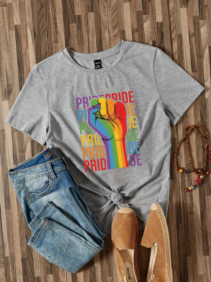 Pride Rainbow Fist Women T Shirt