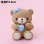 Cute Bear Ornament Cake Topper Pink Blue Cartoon Bear Soft Rubber Doll Boy Girl First Birthday Party Cake Decoration Baby Shower