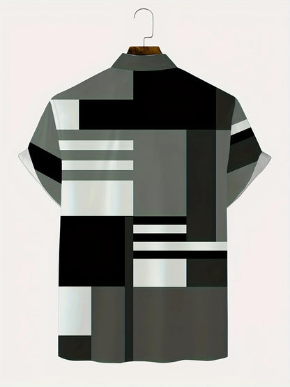 The new men's short-sleeved shirt for summer 2025 is breathable lightweight casual and fashionable with 3D printing