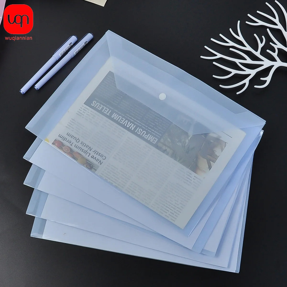 5pcs Plastic Transparent Document Storage Folder  Bag 16C -A4 Paper Size