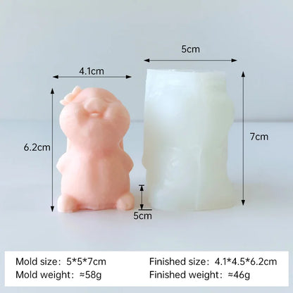 Cute Bear Kitten Rabbit Silicone Candle Mold DIY Cartoon Animal Aroma Plaster Ornament Mould Soap Candle Making Supplies