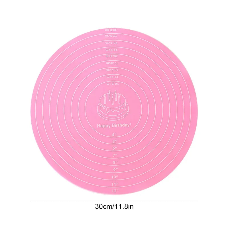 FAIS DU Round Silicone Baking Mat For 12-Inch Diameter Cake Turntable Pad Non-Slip Pad Cake Stand Food Grade Kitchen Baking Tool