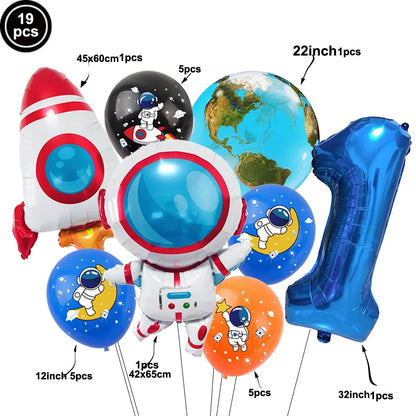 4D Standing Astronaut Spaceman Balloons Rocket Foil Balloons Kids Toys Baby Shower Outer Space Themed Birthday Party Decorations