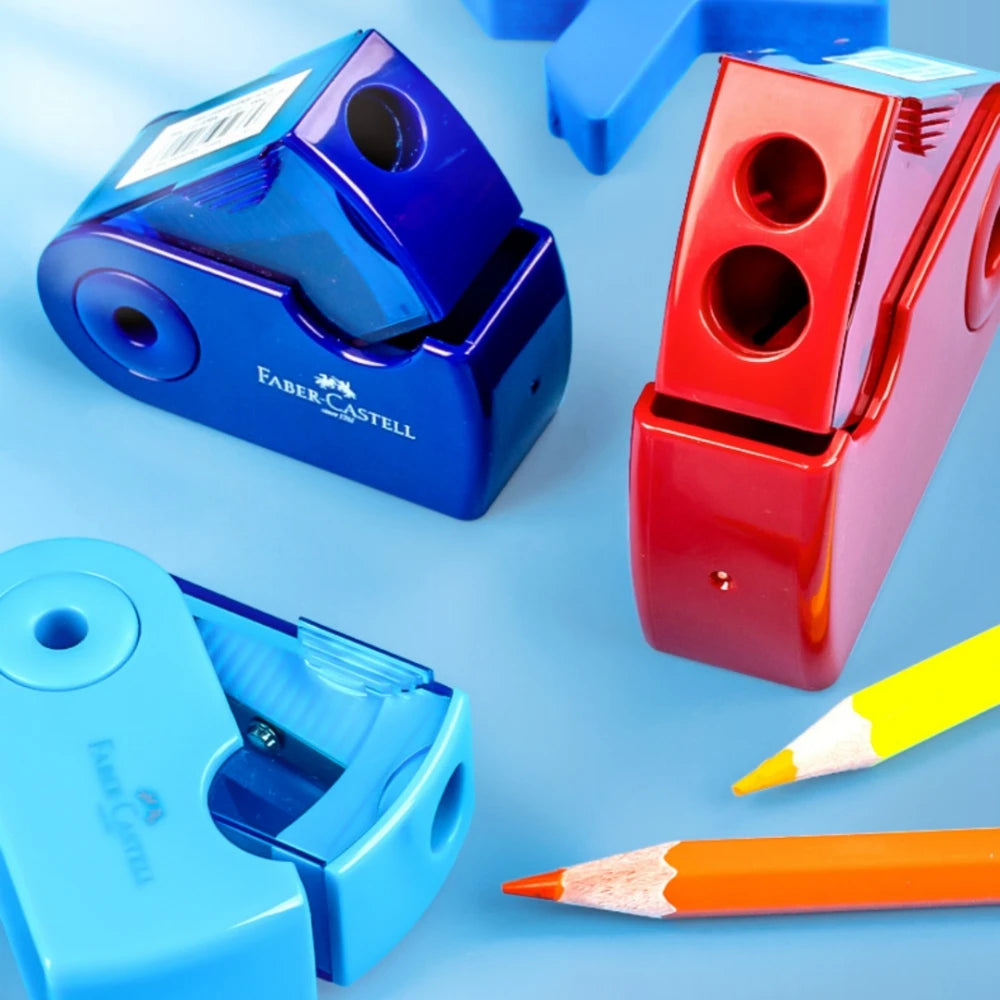 Mini Pencil Sharpener Single Double Hole Black/Red/Blue