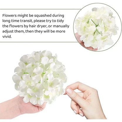 50 PCS Artificial Hydrangea Flowers Silk Hydrangea Heads for Wedding