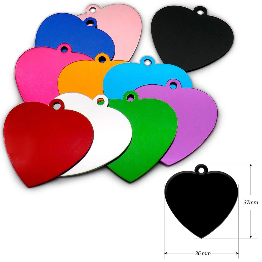 Random Mix 100pcs Aluminum Blank Dog Cat ID Pendant Engravable Ornament Tag Plates